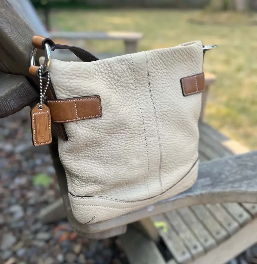 VTG Y2K Coach Soho Hobo 3769 Pebbled Leather Beige Brown Shoulder Purse